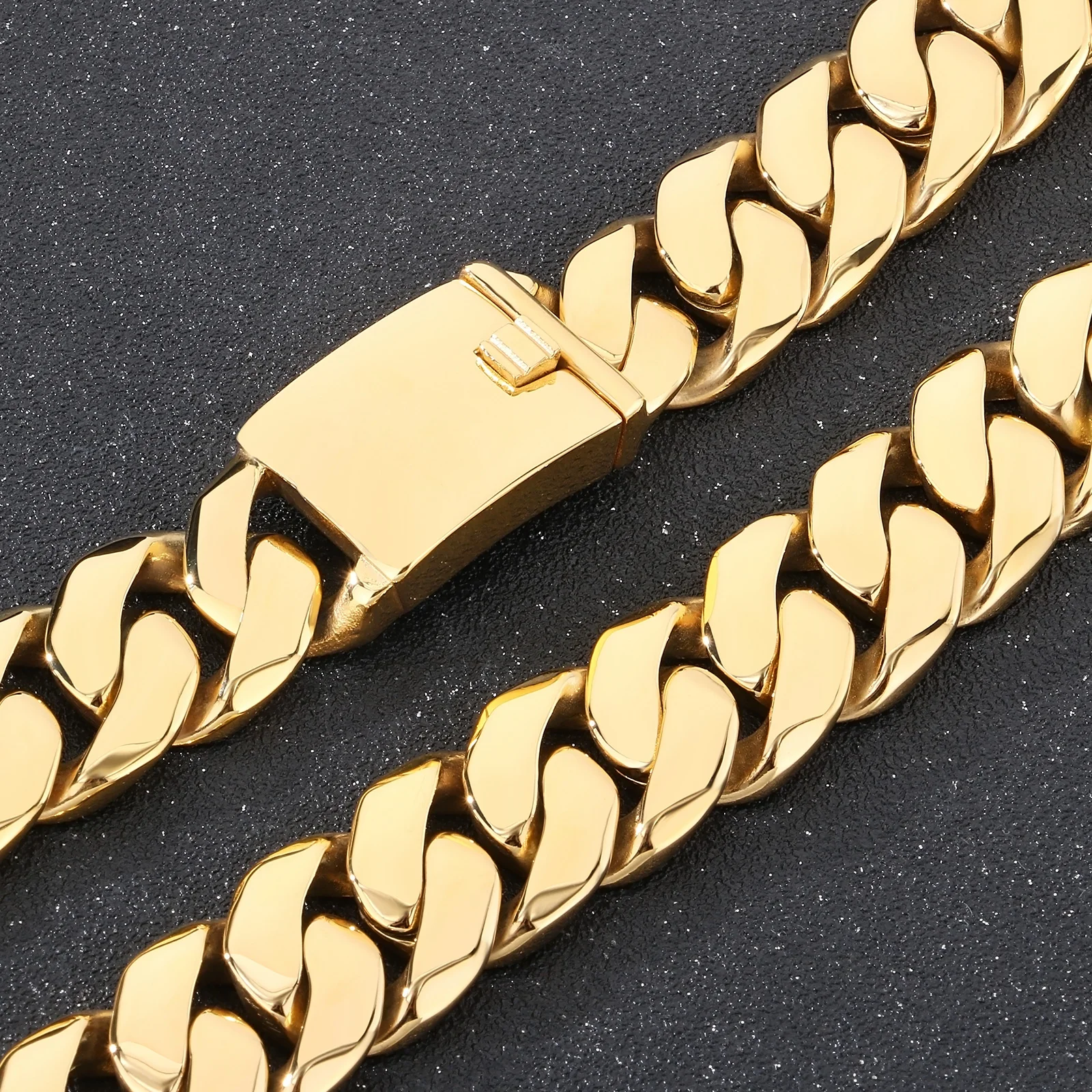 

24mm Stainless Steel Heavy Cuban Necklace For Men Polish Shiny Thick Link Chain Necklaces Punk Fashion Metal Jewelry