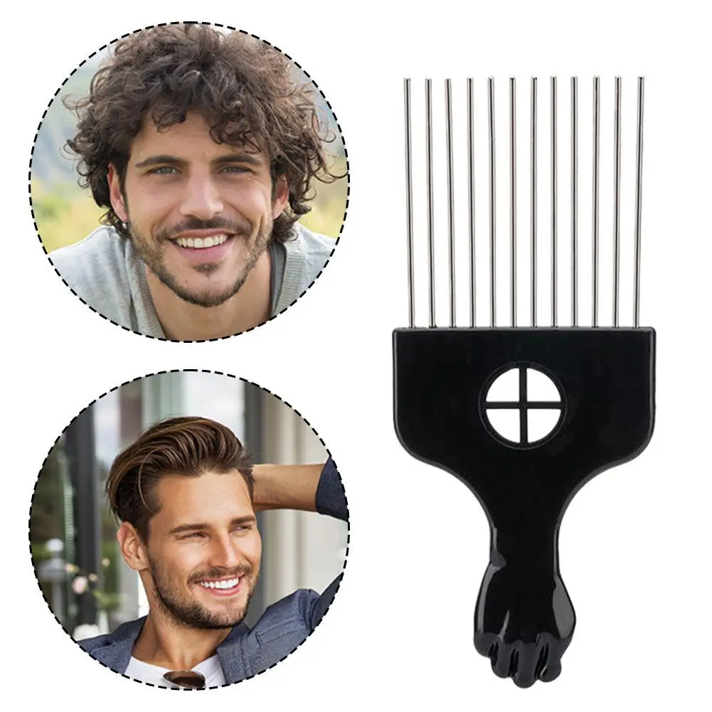 مشط أفرو بيك ذو طرف حاد دبابيس معدنية مشط أفرو بيك لتصفيف الشعر مشط أفرو بيك أداة تصفيف حجم كبير