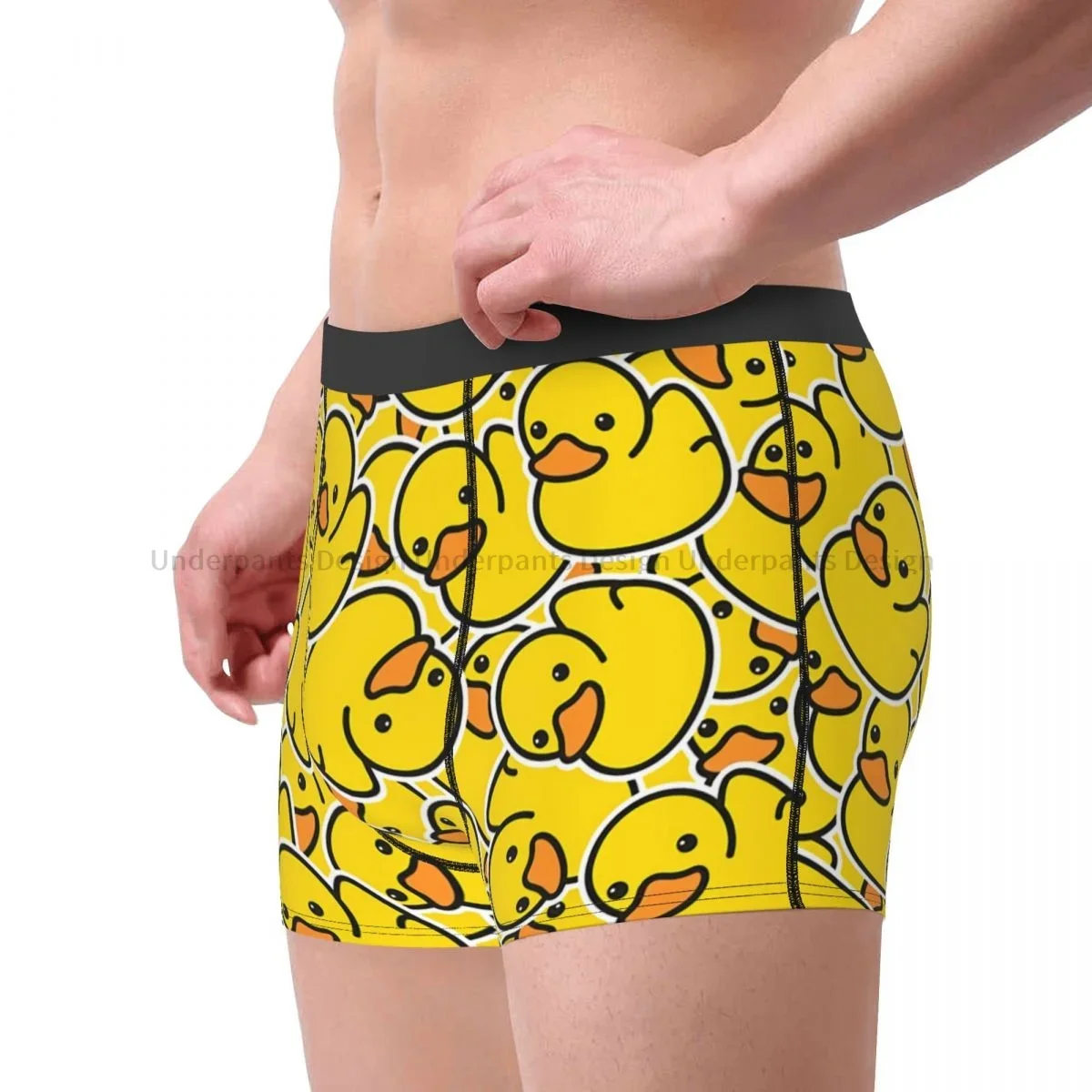 Yellow Classic Rubber Duck Gothic Underpants Breathbale Panties Men's Underwear Print Shorts Boxer Briefs