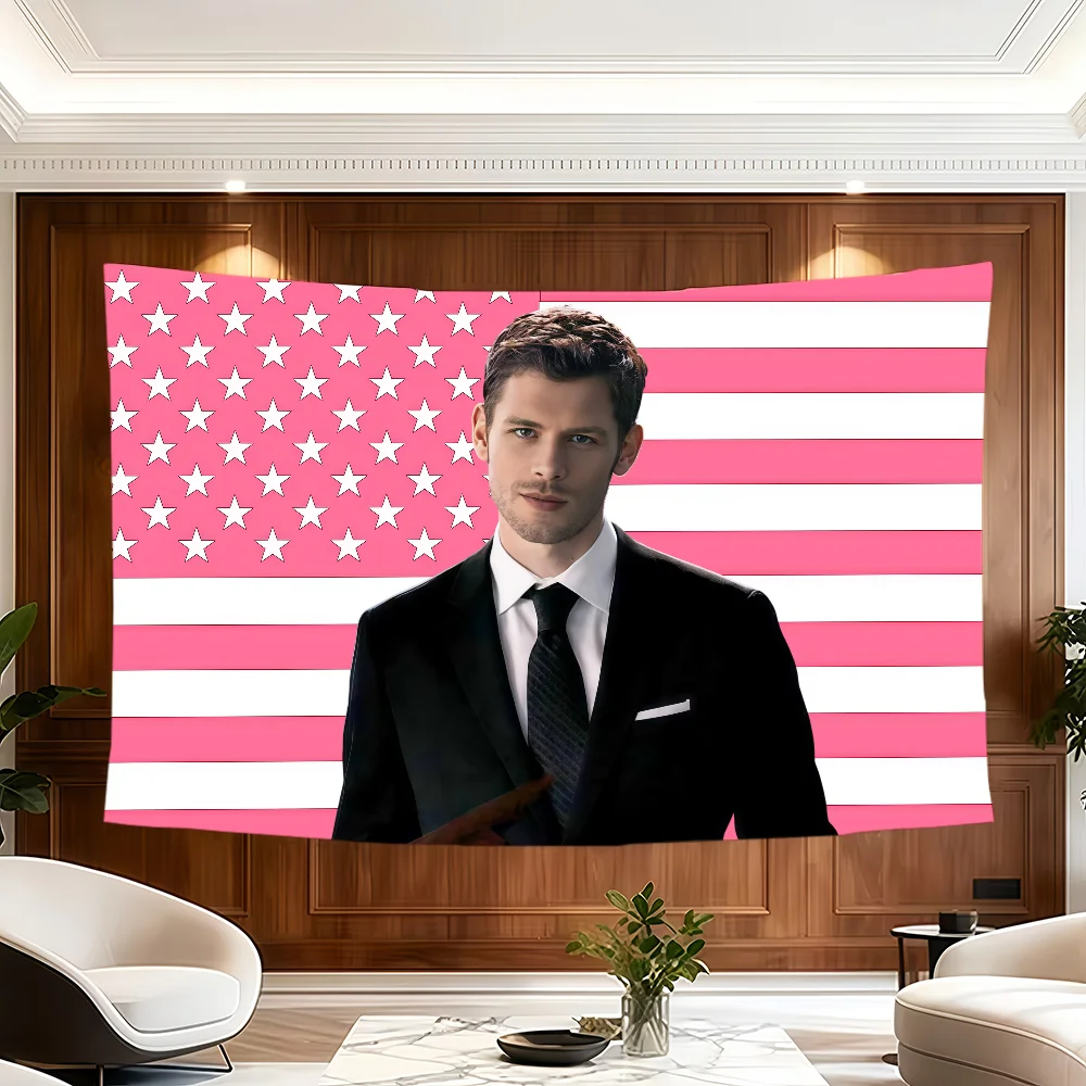 Image of Schauspieler J-Joseph Morgan Rosa Amerikanische Flagge Raumdekoration Wandteppich Hängende Ästhetische Schlafzimmer-Werbefläche