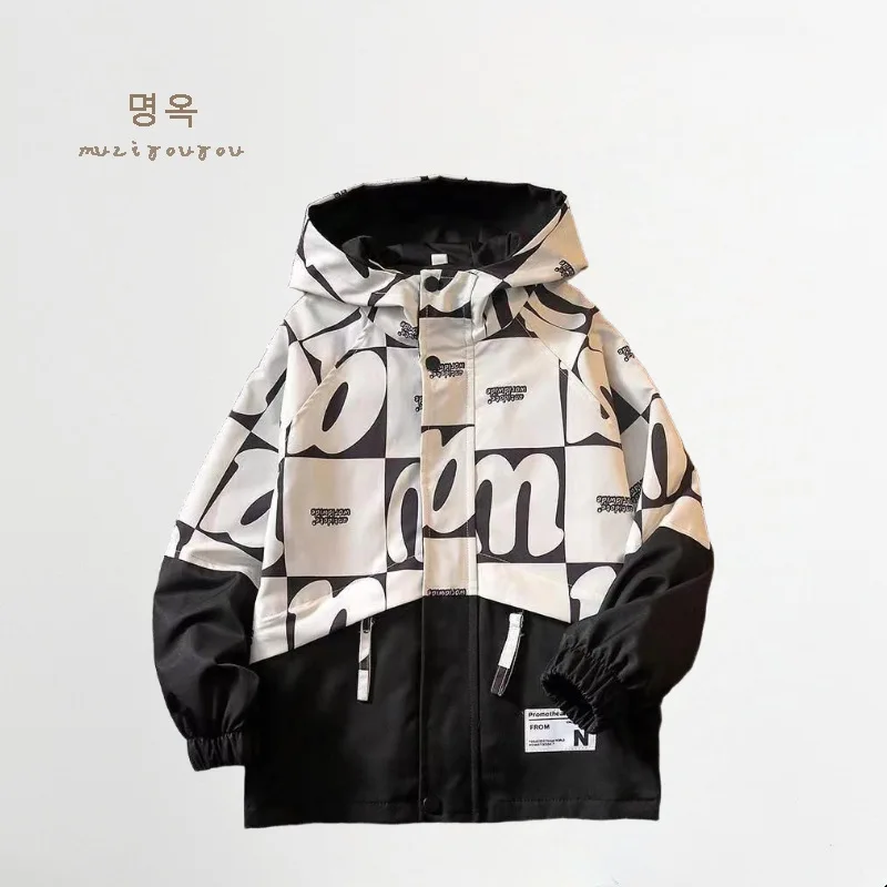 2026 Big Size Spring fall Teenager Boys Coats Casual Outdoor Hooded Sweatshirt For Kids 5-14 Yrs  Children Windbreaker Jacket