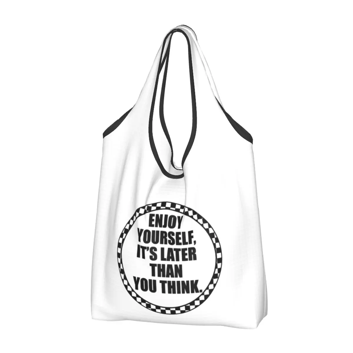 Fashion Printing SKA Enjoy Yourself Tote Shopping Bag Portable Shoulder Shopper Jamaica Music Handbag