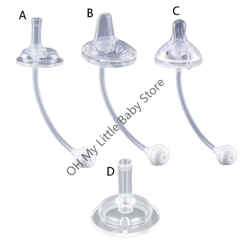 M76C لينة سيليكون واسعة الفم مص فوهة تحويل للرأس واسعة الرقبة زجاجة رضاعة للأطفال شرب كوب القش #4