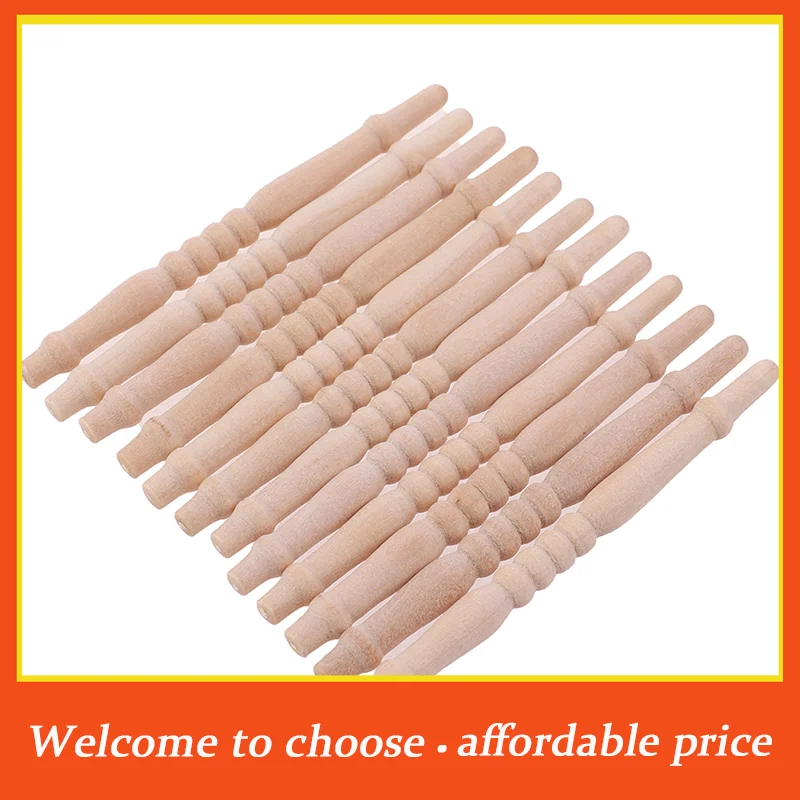 

*12pcs/lot new Wood 1:12 Dollhouse Miniature Wood Stair Railing DIY Model Accessories