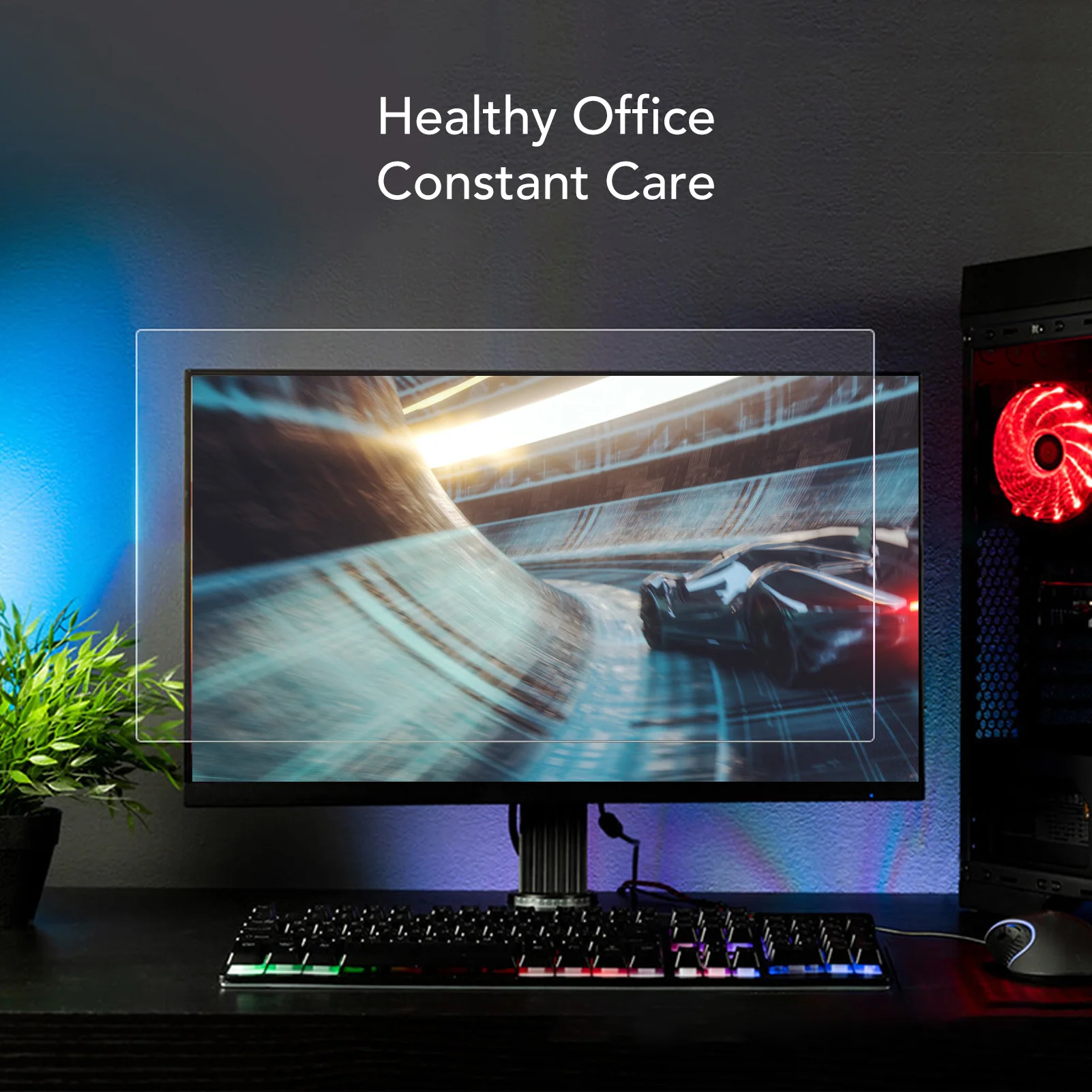 Protector de pantalla de luz azul Protector de filtro de pantalla antiluz azul Adsorción estática 16:9 Reduce la tensión ocular para computadora portátil de 24 pulgadas