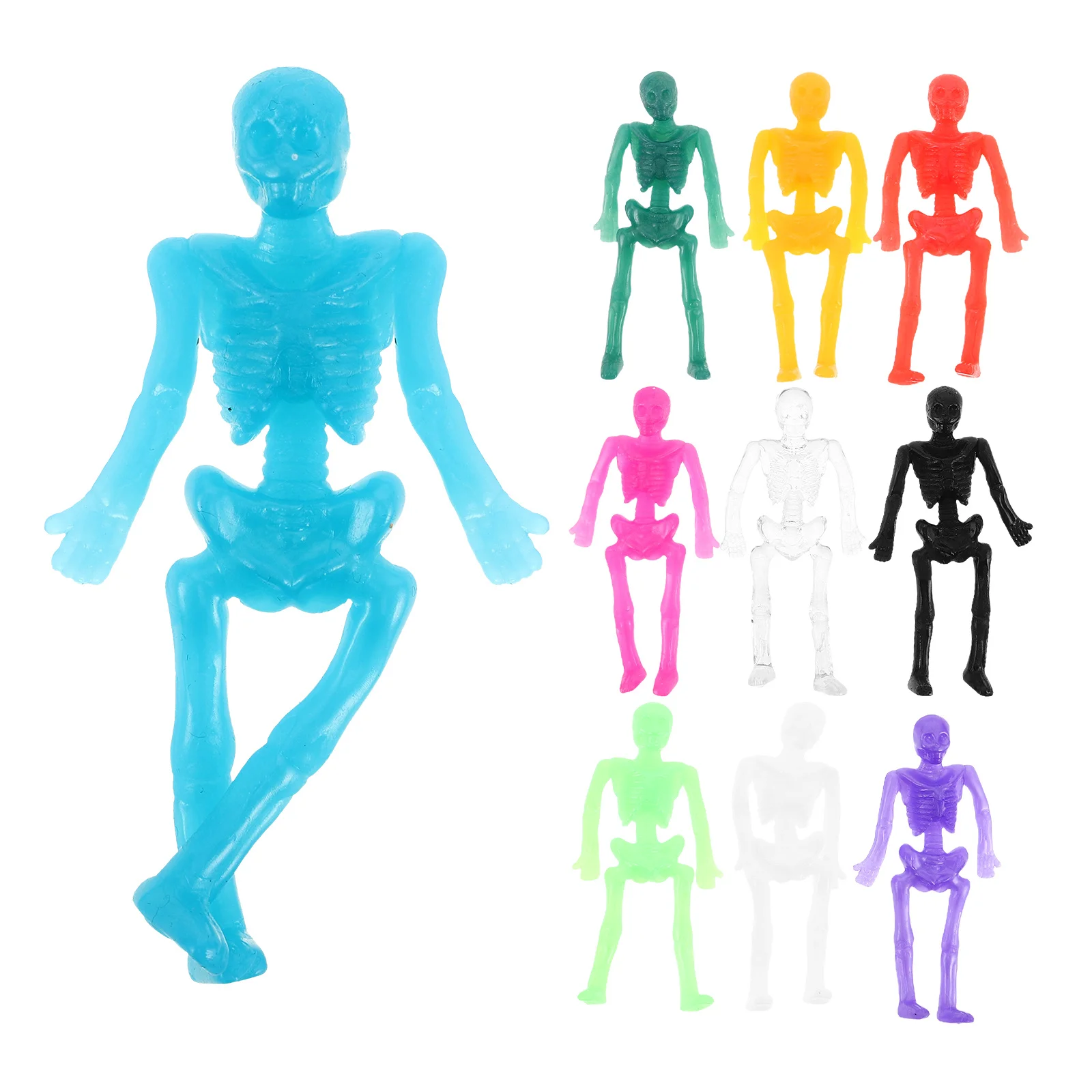 40 قطعة لزجة بسط هالوين لينة Tpr المطاط المزحة الدعائم الهياكل العظمية الصغيرة هدايا الحفلات الفصول الدراسية جوائز حقيبة جودي #1