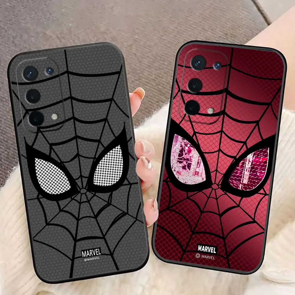 Marvel Spider-man Face Cover Phone Case For OPPO Realme 13 12 11 10 9 9i 8 8i 7 7i 6 5 3 Pro Plus TPU Case Funda Coque Shell