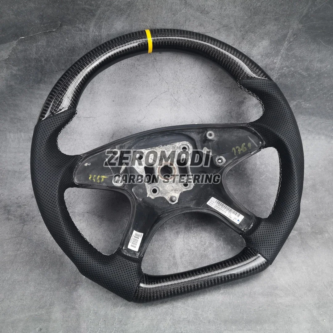 For Mercedes-Benz W204 C180-C300 2007-2012 Carbon Fiber D Cut Sporty Racing Steering Wheel Replacement