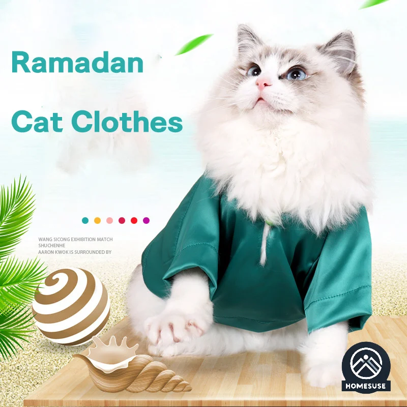 Ramadan Colorful Cat Clothes Puppy Shirt Baju Raya Kucing