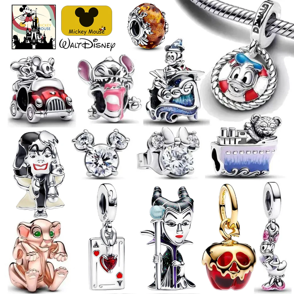 

Disney villain 925 sterling silver Cruella de Vil Charms Lady Beads Suitable for Pandora original bracelet evil queen Jewelry