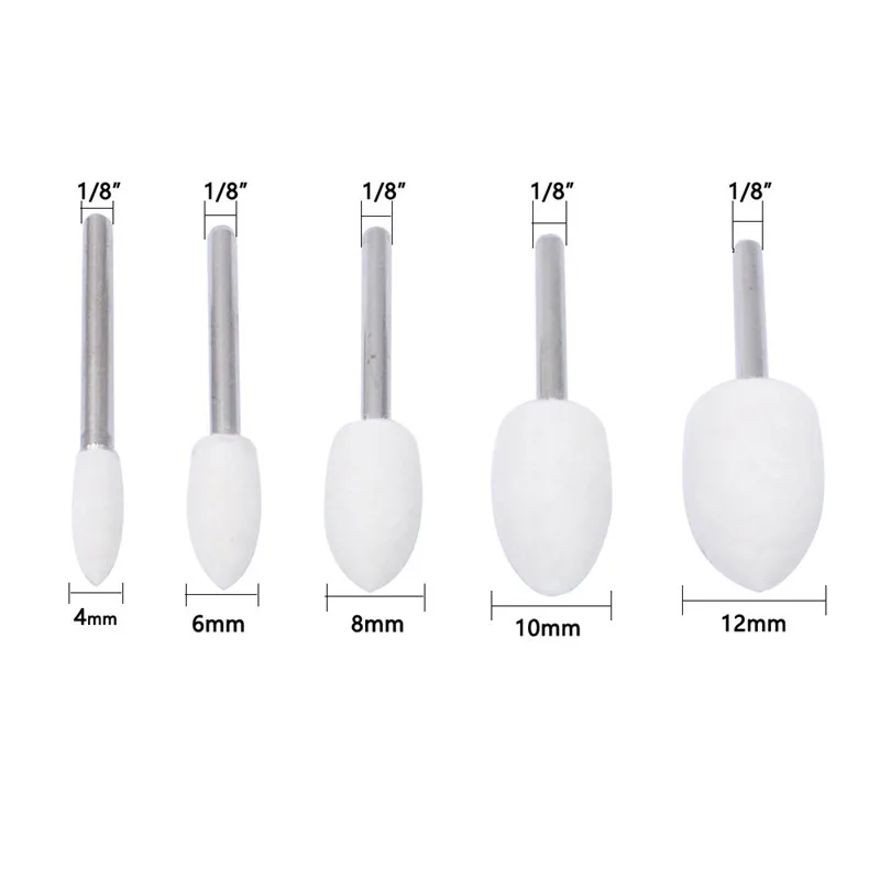 10 Chiếc Cao Su Gốm Len Cảm Thấy Đầu Mài Đánh Bóng Nhám Bánh ĐỆM PHỒNG Bánh Xe Dremel Rotary Dụng Cụ Điện Với 3MM Chuôi Lục