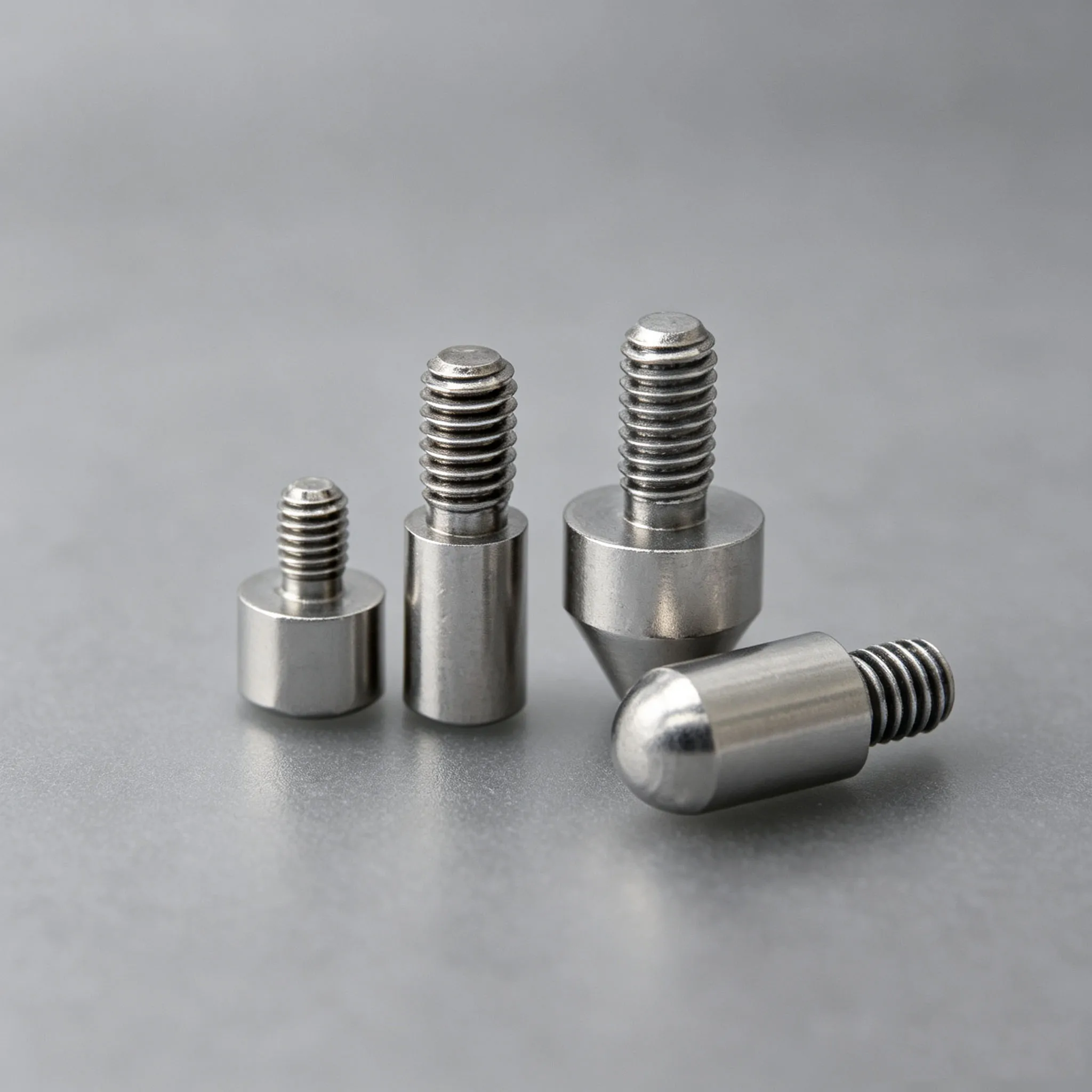 

M3-M5 304 Stainless Steel External Thread Positioning Pin, Circular Pointed Flat Head Mechanical Locating Dowel Pin
