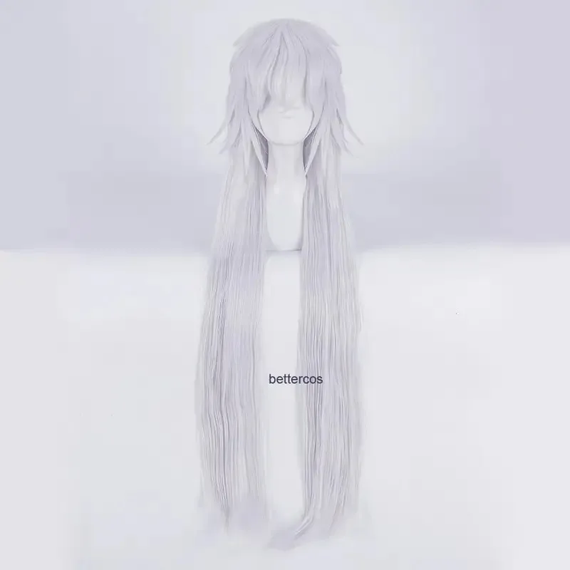 

Black Butler Kuroshitsuji Under Taker Cosplay Wig 110cm Long Silver Heat Resistant Synthetic Hair Wig + Wig Cap