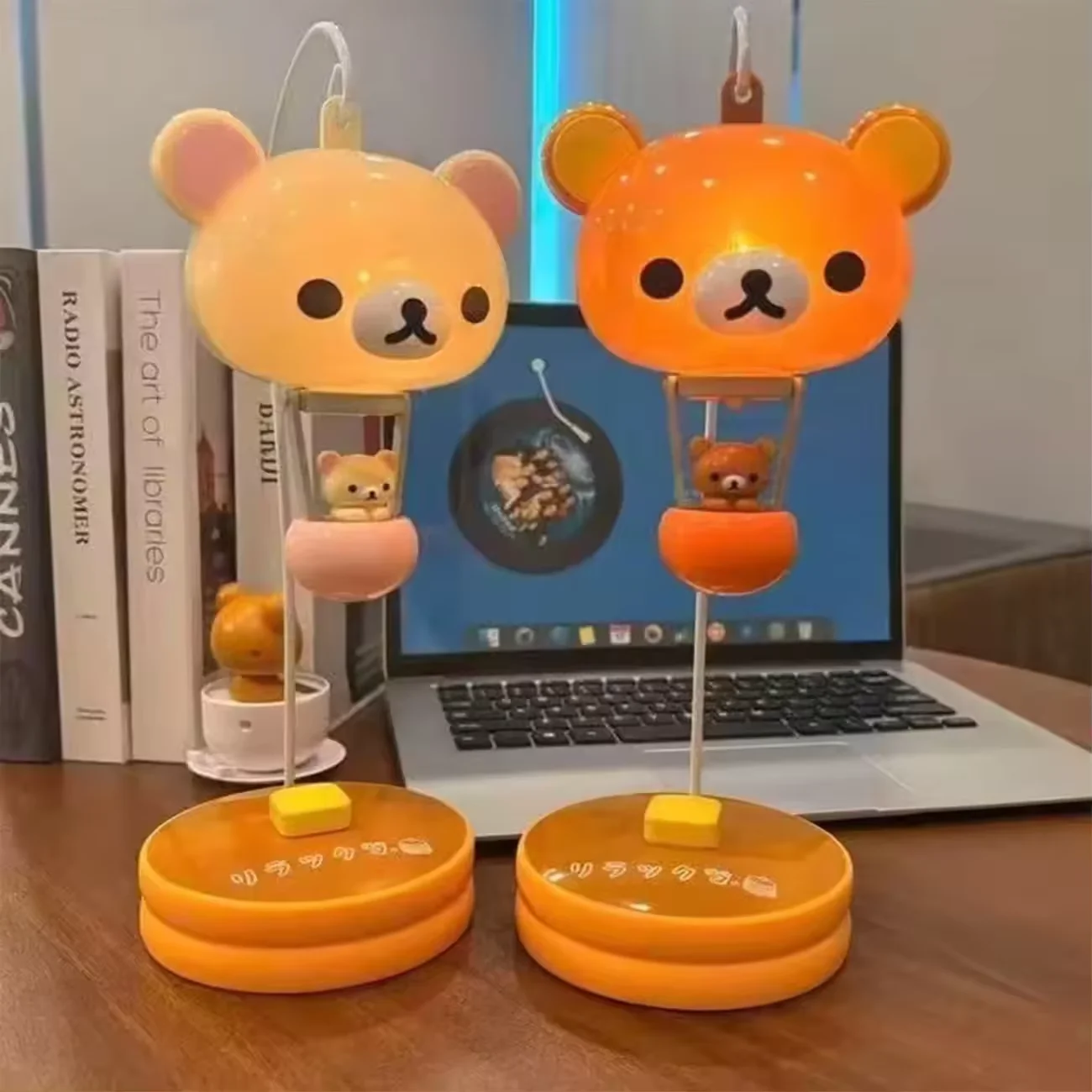 New Kawaii Rilakkumas Night Light Cartoon Balloon Lamp Warm Light Bedroom Bedside Desktop Table Lamp Room Decor Girl XMAS Gift