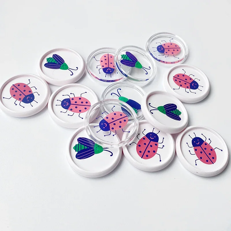 100pcs Customization Plastic Mushroom Hole Disc Binding Printed Patterns Planner Rings Cover Binding Discs for Planner