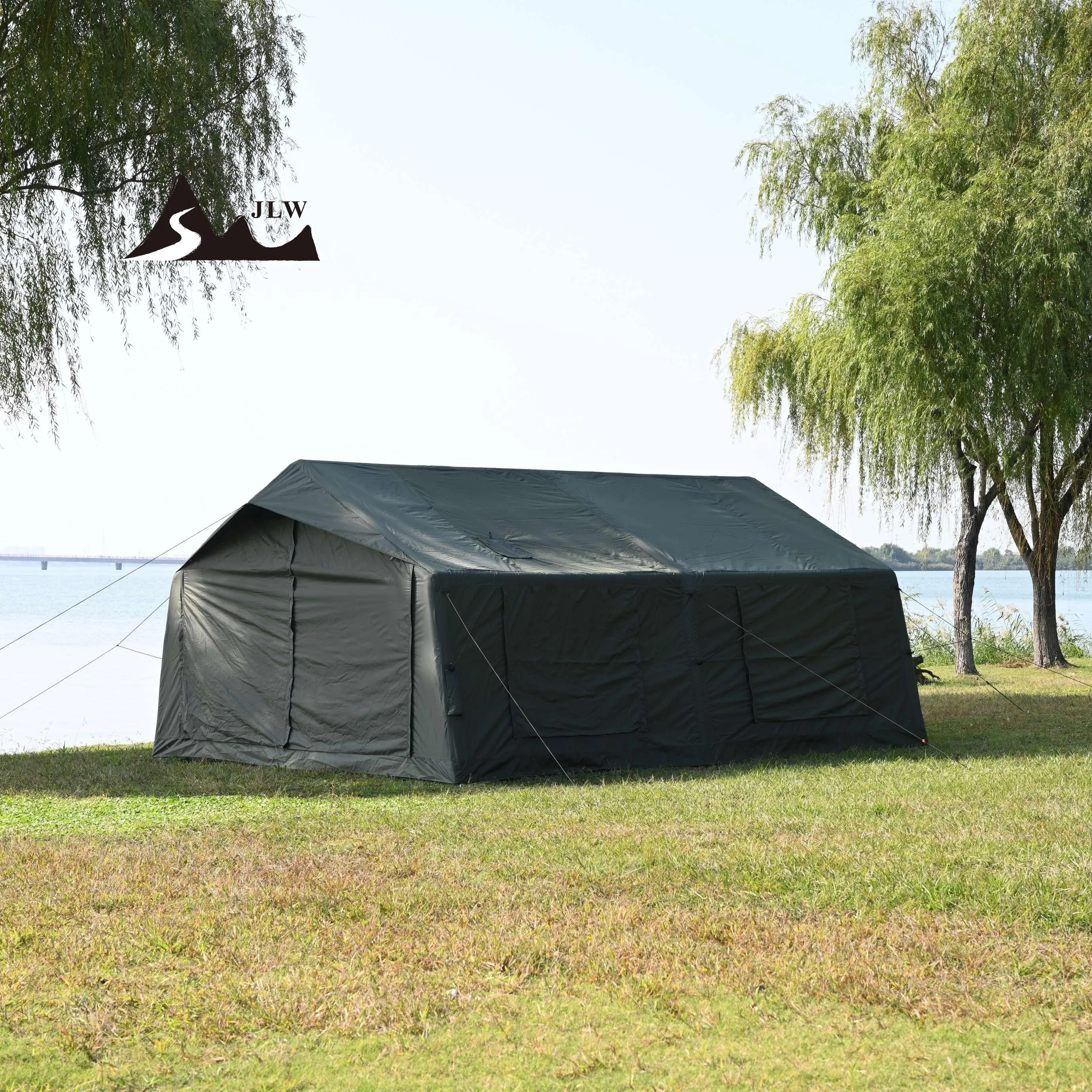 Large Inflatable Air Tent 17.8㎡ Extra-Living Space Waterproof Family Tent for Four Season Glamping