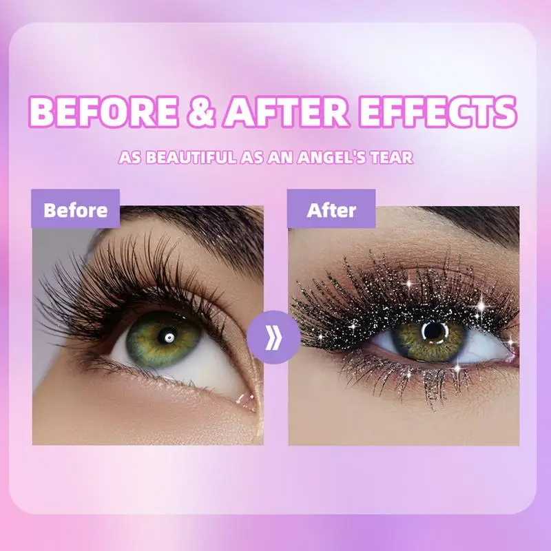 Glitter Mascara Quick Dry Long Lasting Waterproof Curling Thick Shiny Eyelash Shimmer Sexy Diamond Mascara for eyes Makeup