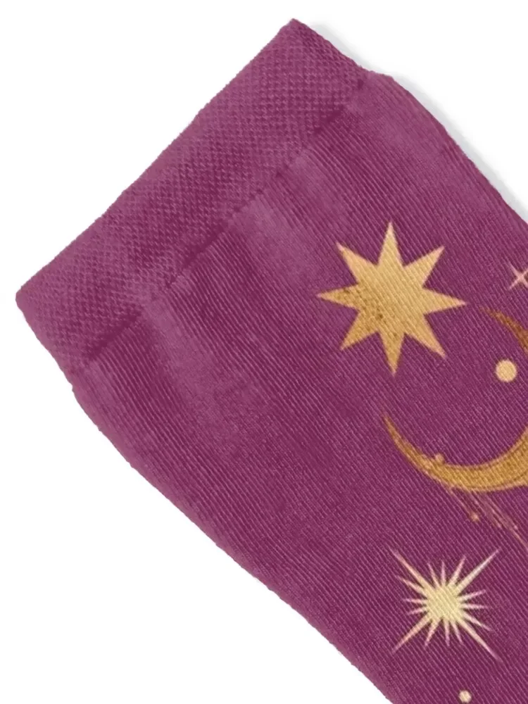 Taurus Astrological Sign Woman Riding a Bull in the Stars - Golden Gray Socks shoes loose Lots gift Women Socks Men's