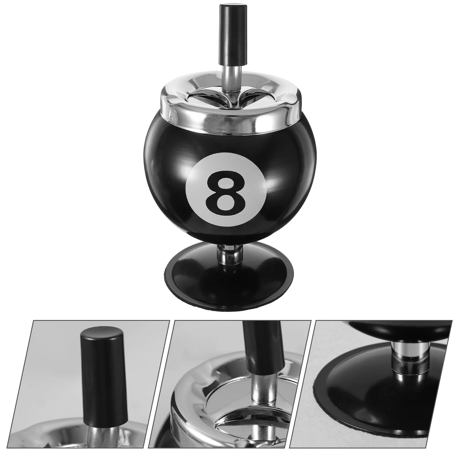 

Stylish Large Capacity Push Down Cigarette Ashtray Automatic Rotating Metal Ash Tray For Home Bar Hotel Windproof Smoking