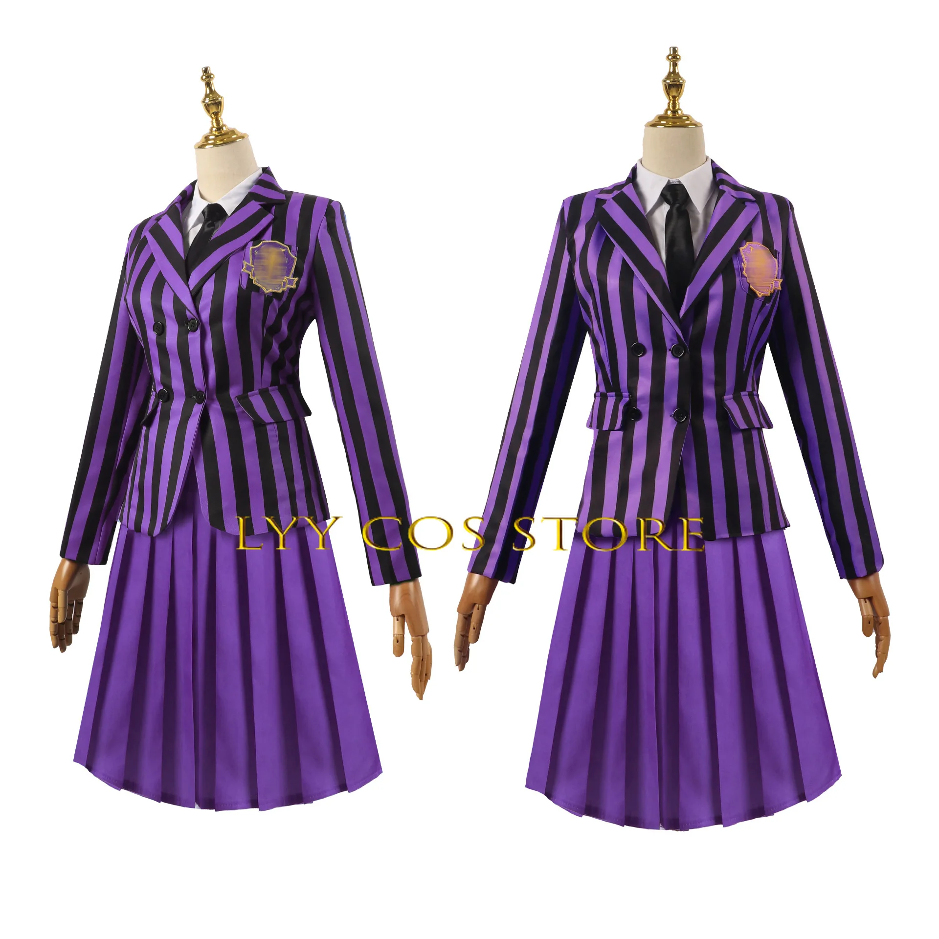 Sinclair Enid Cosplay Anime Costume School Uniform Wednesday Jacket Skirt Suit Wig Set Halloween Party Outfit for Women Girl