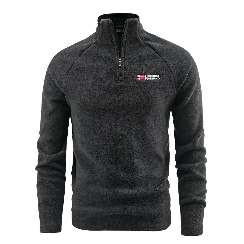 Autumn Men's Polartec Fleece Jackets Fashion Men Stand Collar Zipper Pullover SweatshirtsMen Soft Shell Warm Jacket Clothing