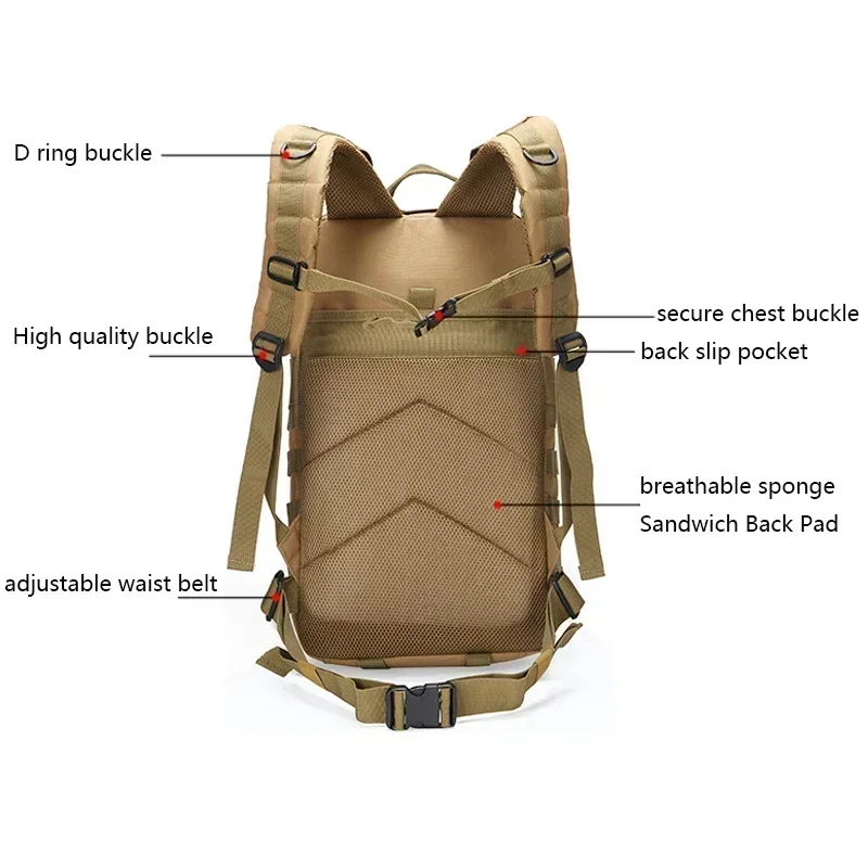 35L Men Women Outdoor Backpack Trekking Sport Travel Rucksacks Camping Hiking Fishing Bags