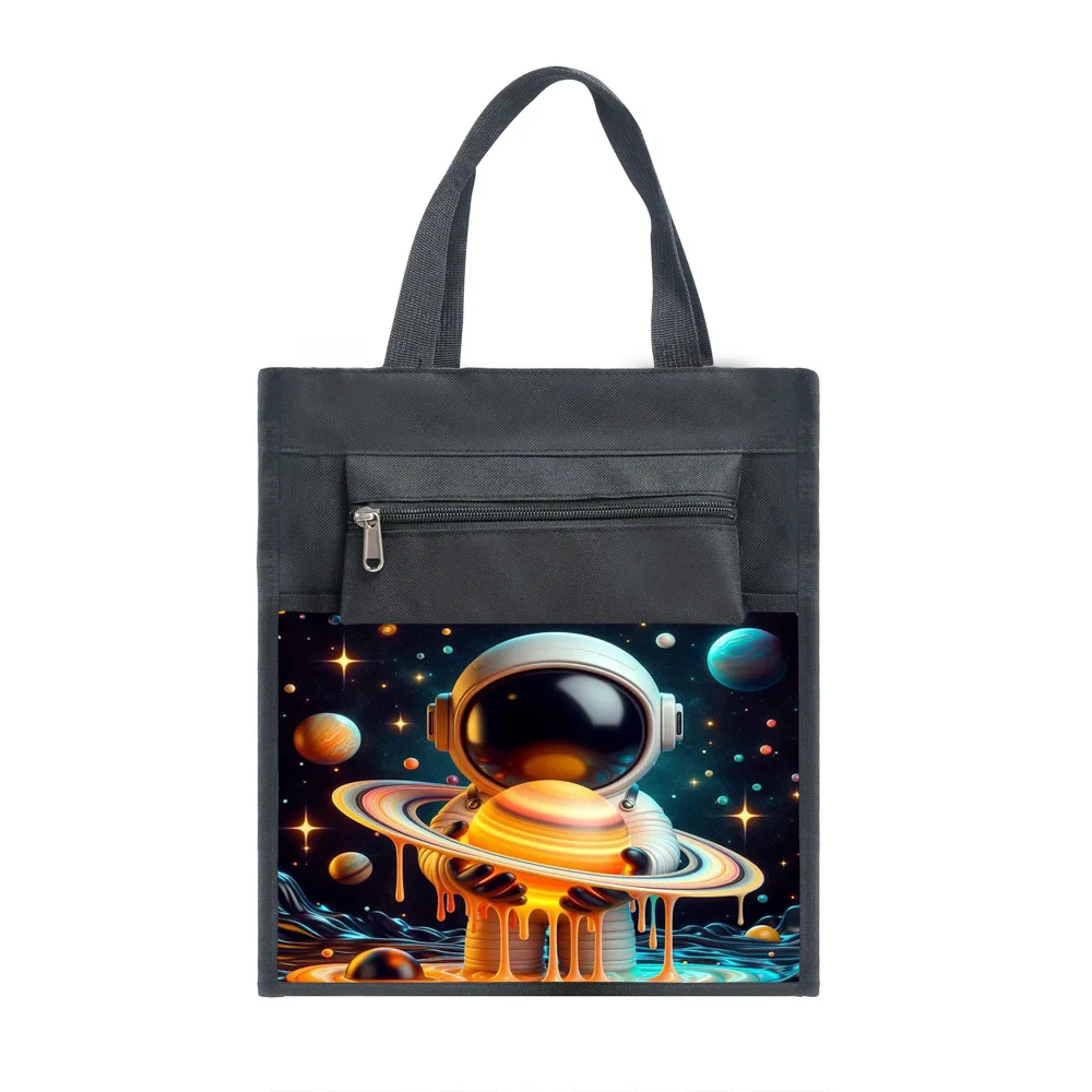 Popular Novelty Cartoon Cool space astronaut Tutoring Class Tutoring Remedial Bags Storage Canvas Bag Bring Ben case Handbag