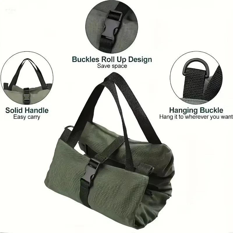 Tool Roll,Multi-Purpose Roll Up Tool Bag,Wrench Roll,Canvas Tool Organizer Bucket,Car First Aid Kit Wrap Roll Storage Case