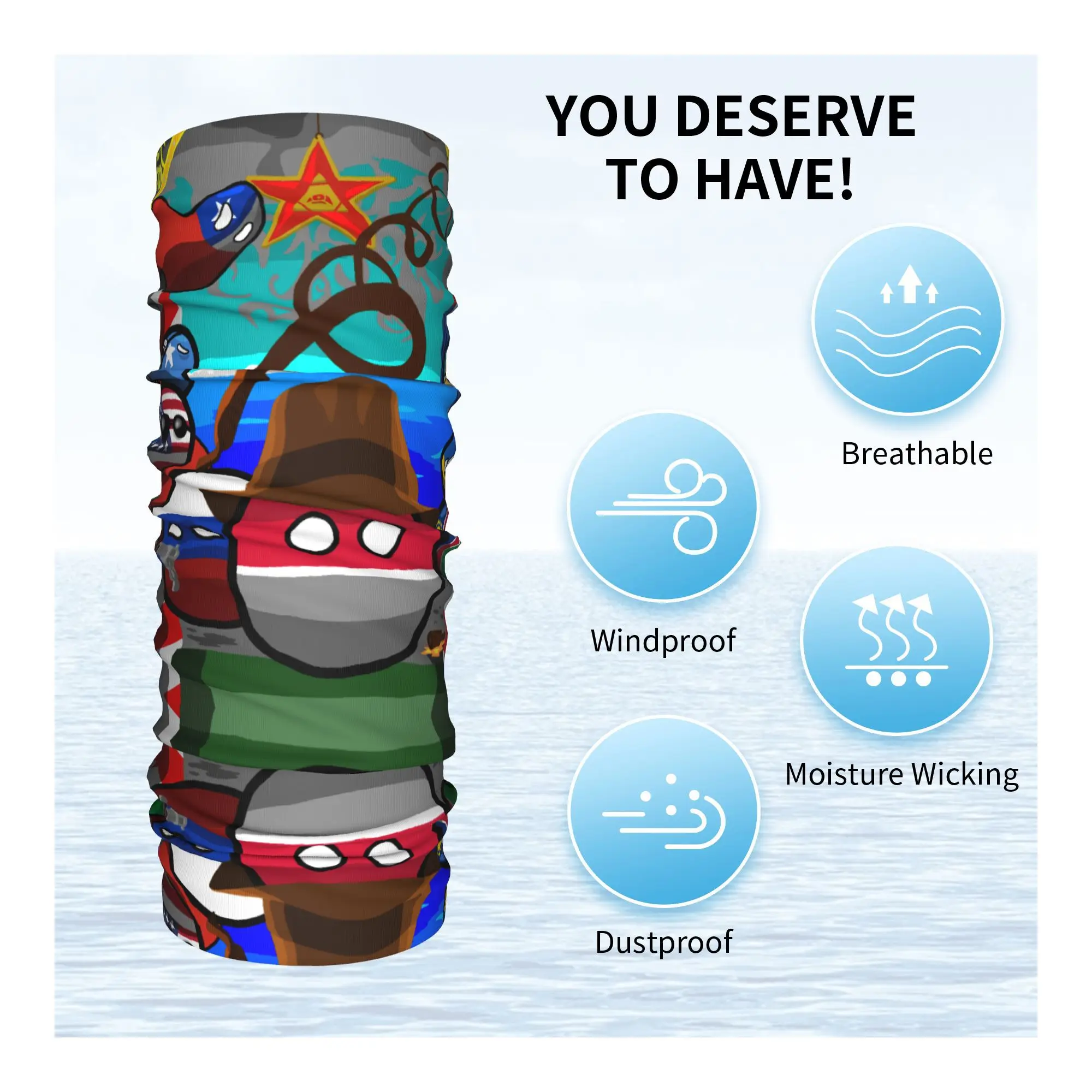 مخصص جديد الرسوم المتحركة أنيمي كونتري بول الرقبة الجراب الرجال النساء يندبروف الشتاء باندانا وشاح لركوب الدراجات