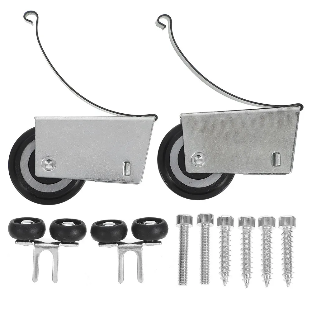 2Sets Sliding Door Rollers Sturdy Metal Pulley Wheels Smooth Quiet Operation for Sliding Glass Doors Cupboard Cabinet Barn Patio