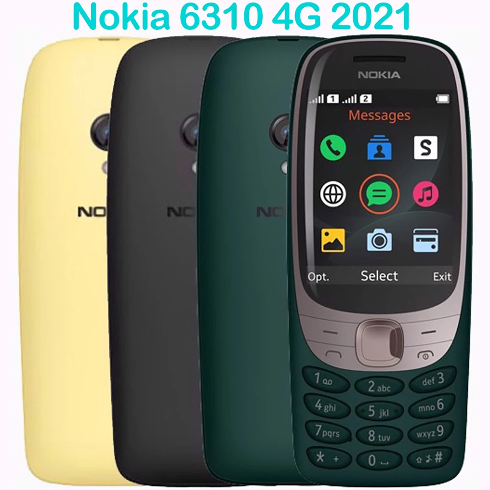 Nokia 6310 2021 Backup Used Phone 2.8-inch 1150mAh 2SIM Bluetooth5.0 FM Radio 3.5mm Nokia6310 Economy Elderly Phone Unlock