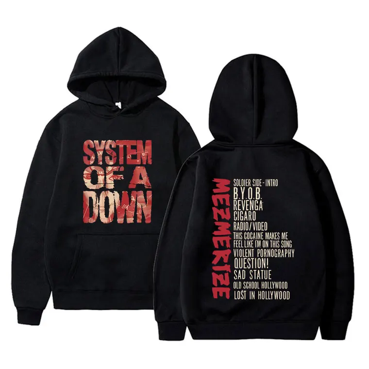 System of A Down Mezmerize Album Graphic Hoodie Men Women Rock Vintage Hooded Tracksuit Men's Fashion Casual Oversized Hoodies