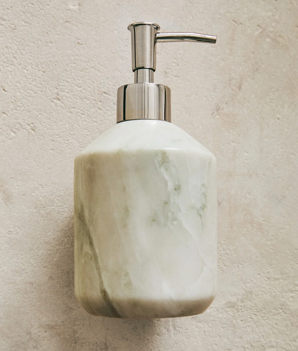 Natural Marble Liquid Soap Dispenser Lotion Bottle with Press Head for Bathroom Accessories Home Storage