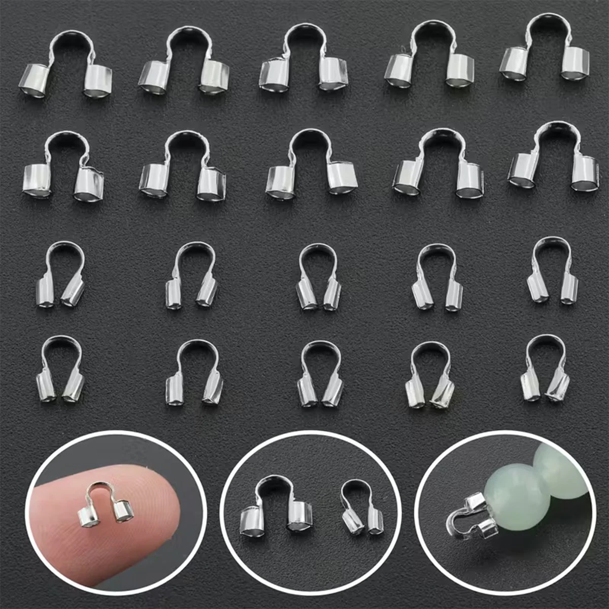 100pcs Iron Loops U Shape Clasps Connector Wire Protectors Wire Guard Protect Buckle Accessories For DIY Jewelry Making