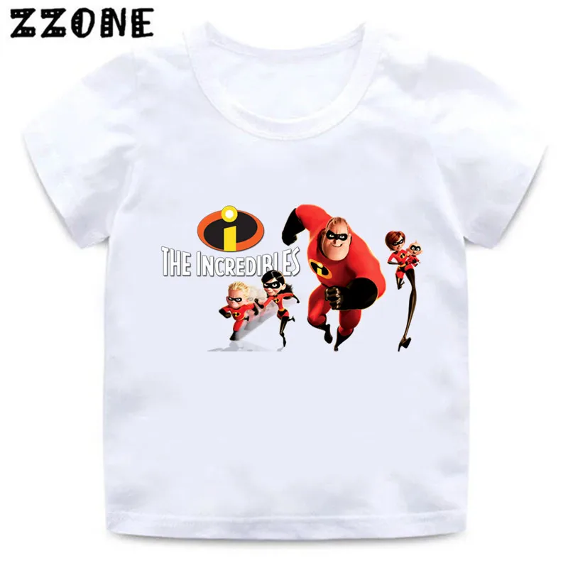 Camisetas con estampado de dibujos animados The Incredibles 2 para niños, Ropa para Niñas, camiseta de manga corta para bebés, Tops para niños,