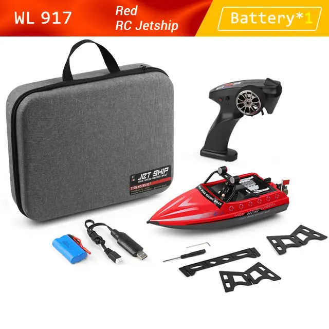 HUIOP WL917 - Bateau RC 2,4 GHz - 16 Km/h - Jet Boat Grande Vitesse - Avec Sac De Rangement - Cadeau Adulte