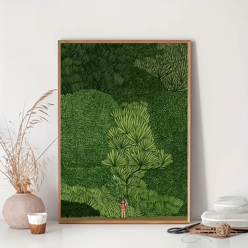 1PC--Modern Green Forest Jungle Explore  Wall Art Print Canvas Painting Poster Picture For Living Room,Bedroom Home Decor