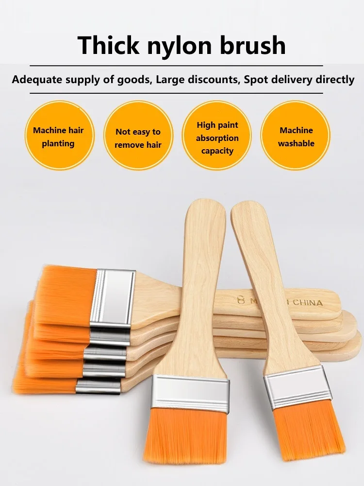 Nylon Bristle Brush Soft Bristle Cleaning Brush Industrial Coating Latex Paint Brush Non Marking Brush Wool Brush