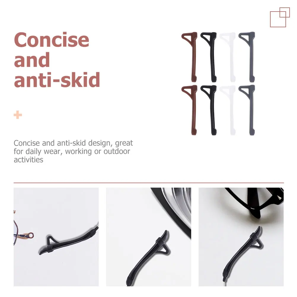 

8pcs Glasses Anti Covers Silicone Ear Grips Lightweight for Eyeglasses Sunglasses Non Fit Daily Outdoor Sports