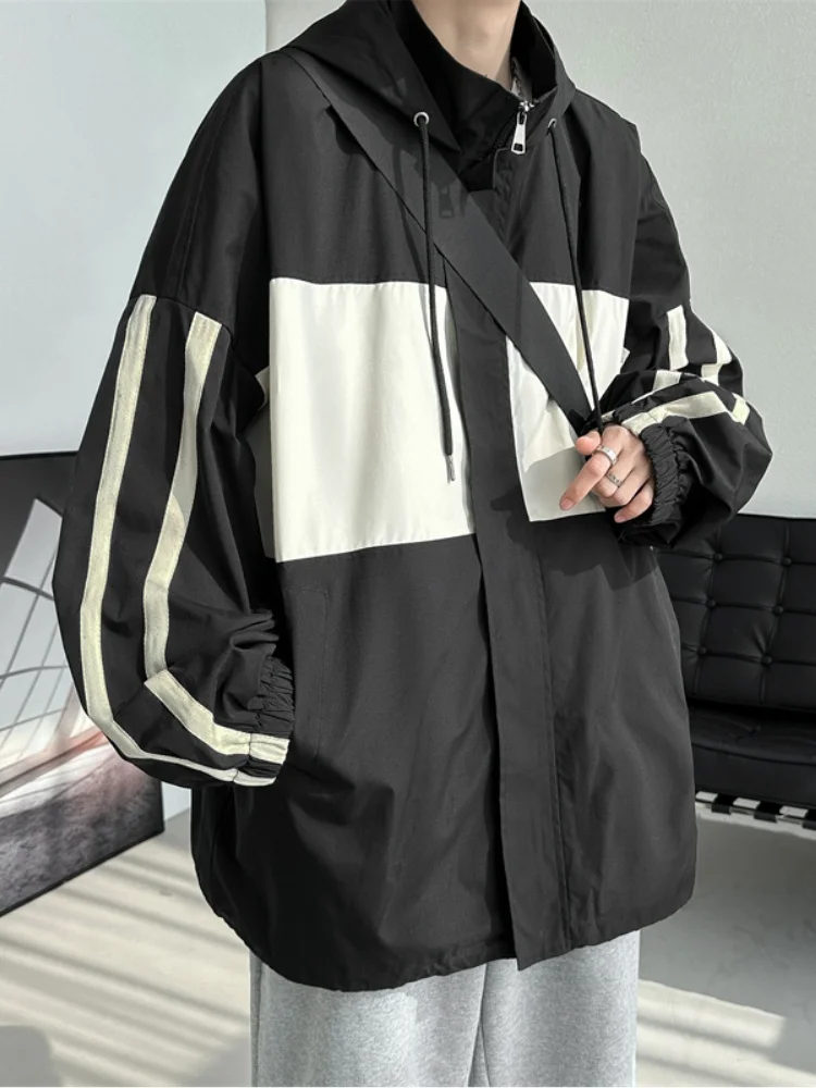 

Мужская куртка в американском ретро-стиле, новинка 2024 года, высококачественная, функциональная ветровка с цветными вставками и пэчворком