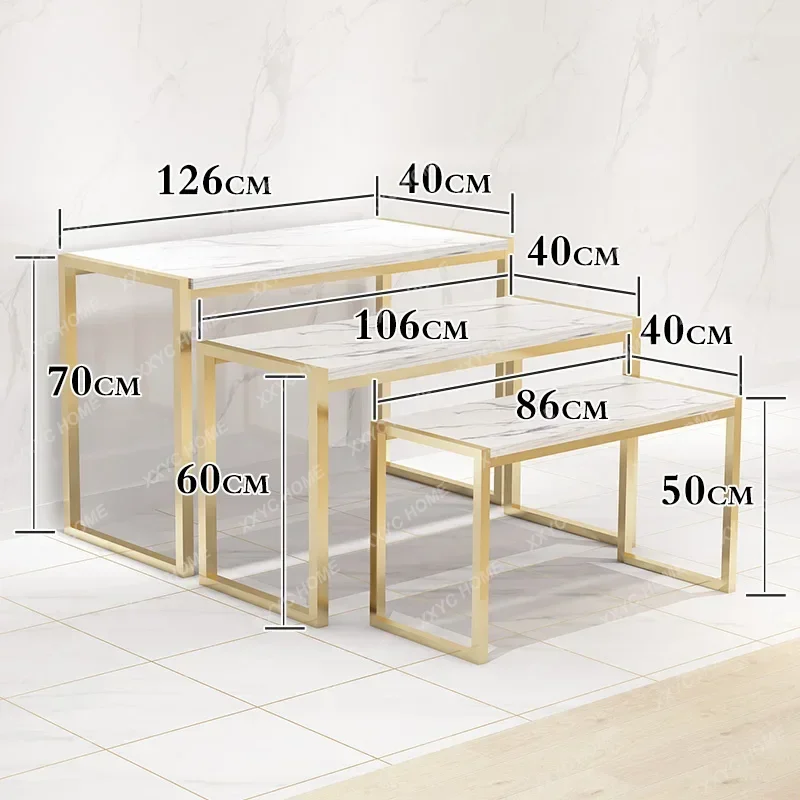 LCustom, best quality clothing store nesting table fashion shoes display table handbag storage rack garment retail shop bag