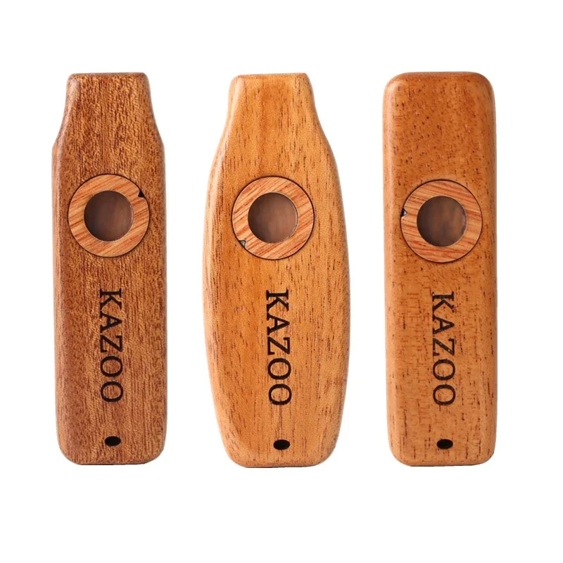 Kazoo Flute Classic Wood Harmonica Guitar Ukulele Accompaniment Patry Woodwind Musical Instrument For Kids Beginner Gift