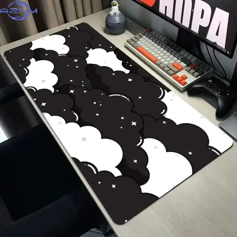 Sweet Girly Sky Mouse Pad Waterproof Non‑Slip Pastel Fluffy Cloud Star Whimsical Art Design Mousepad for Home Gaming Workspace