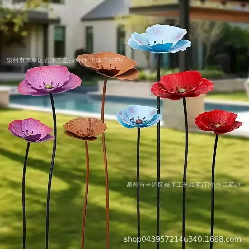 

Хит продаж: Набор из 2 декоративных металлических садовых колышков для цветов из кованого железа для улицы