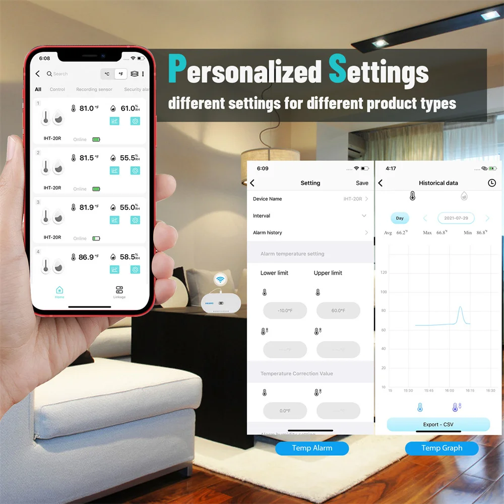 Imagem -05 - Inkbird Wi-fi Gateway Ibs-m1 Portadores Múltiplos Hub Inteligente Controle Remoto Bluetooth & Dispositivos sem Fio com Inkbird Pro App
