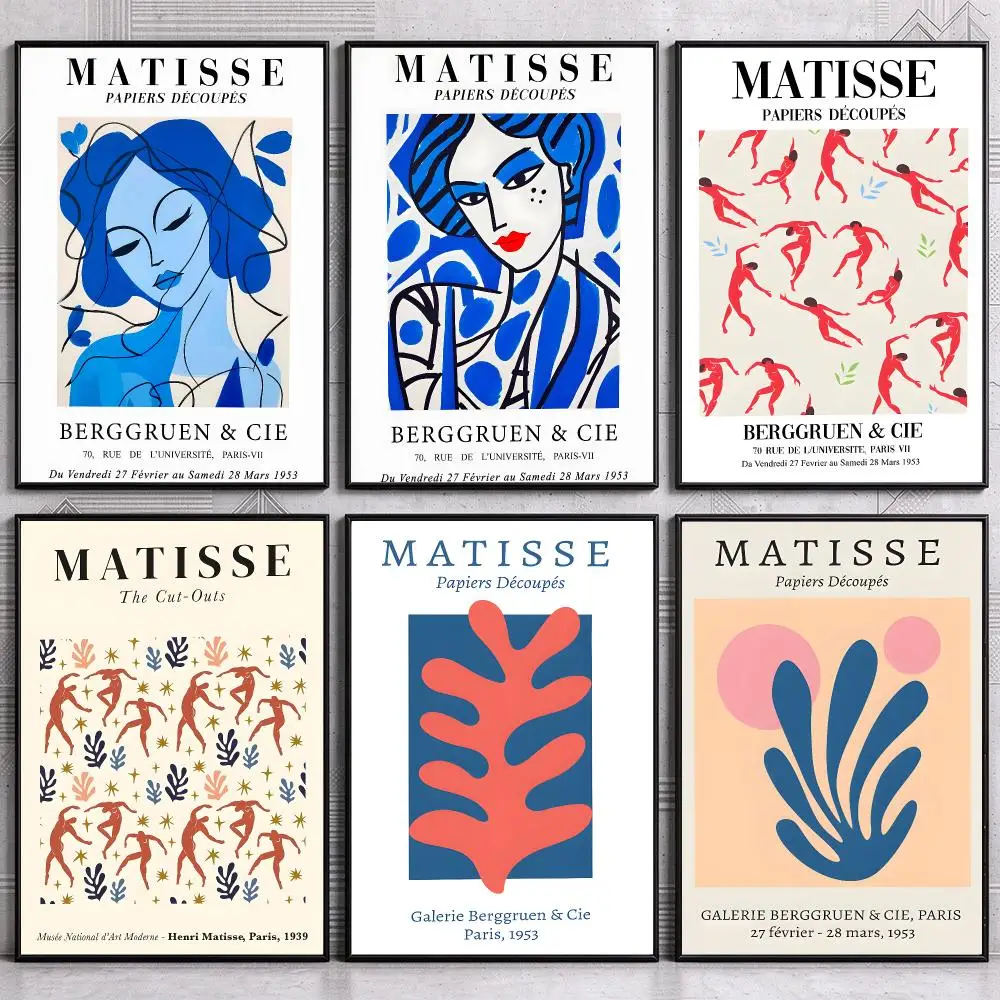 Iconic French Artist H-Henri M-Matisse Poster Wall Art Print Sticker for Bedroom Living Room Dorm Office Modern Home Decor Gift