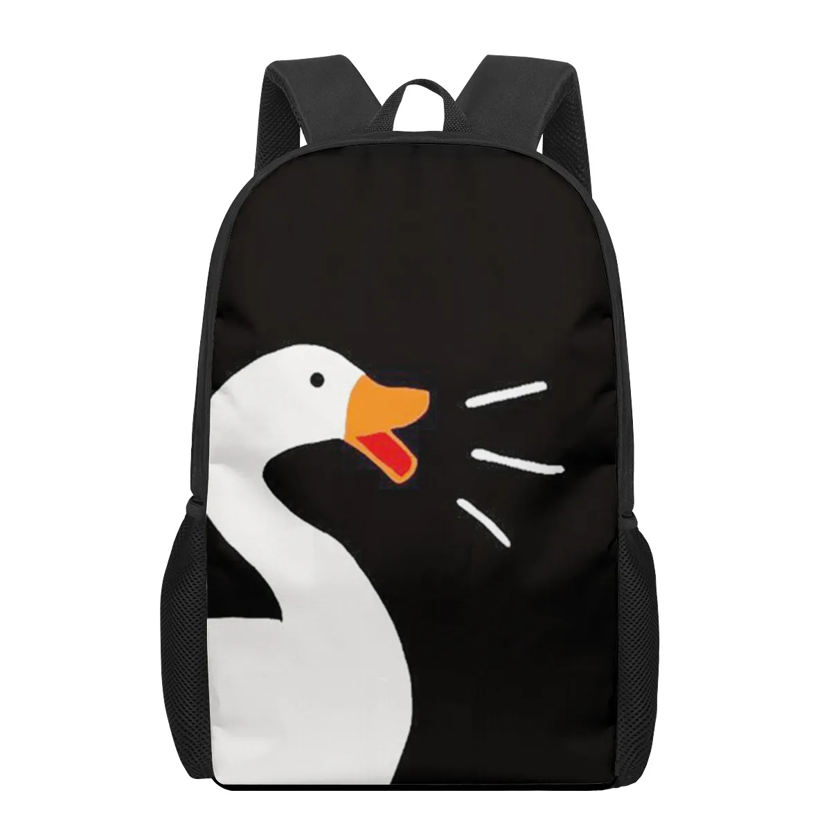 Untitled Goose Game Print School Bags for Boys Girls Primary Students Backpacks Kids Book Bag To Go Out,Shopping,Travel,Hiking