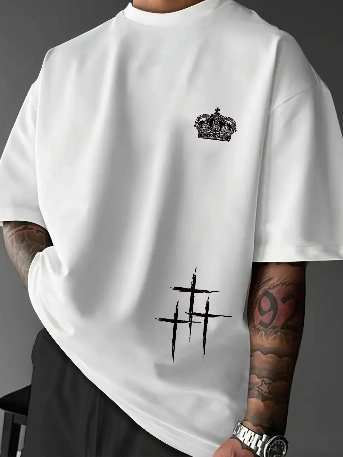 Wing Crown Cross Graphic T Shirt Every Glory Comes With Its Burden Back Print Unisex Casual Tee S-XXL