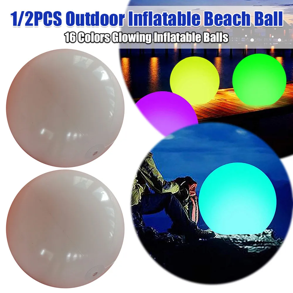 Outdoor Pool Beach Ball Summer Swimming Water Game Sports Party Play Ball 16 Colors Glowing Inflatable Balls