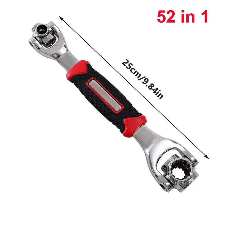 Multi-purpose Spanner Chave Soquete, Reparação Do Carro Ferramenta De Mão, 360 Graus De Rotação, Forte Magnético, 52 em 1